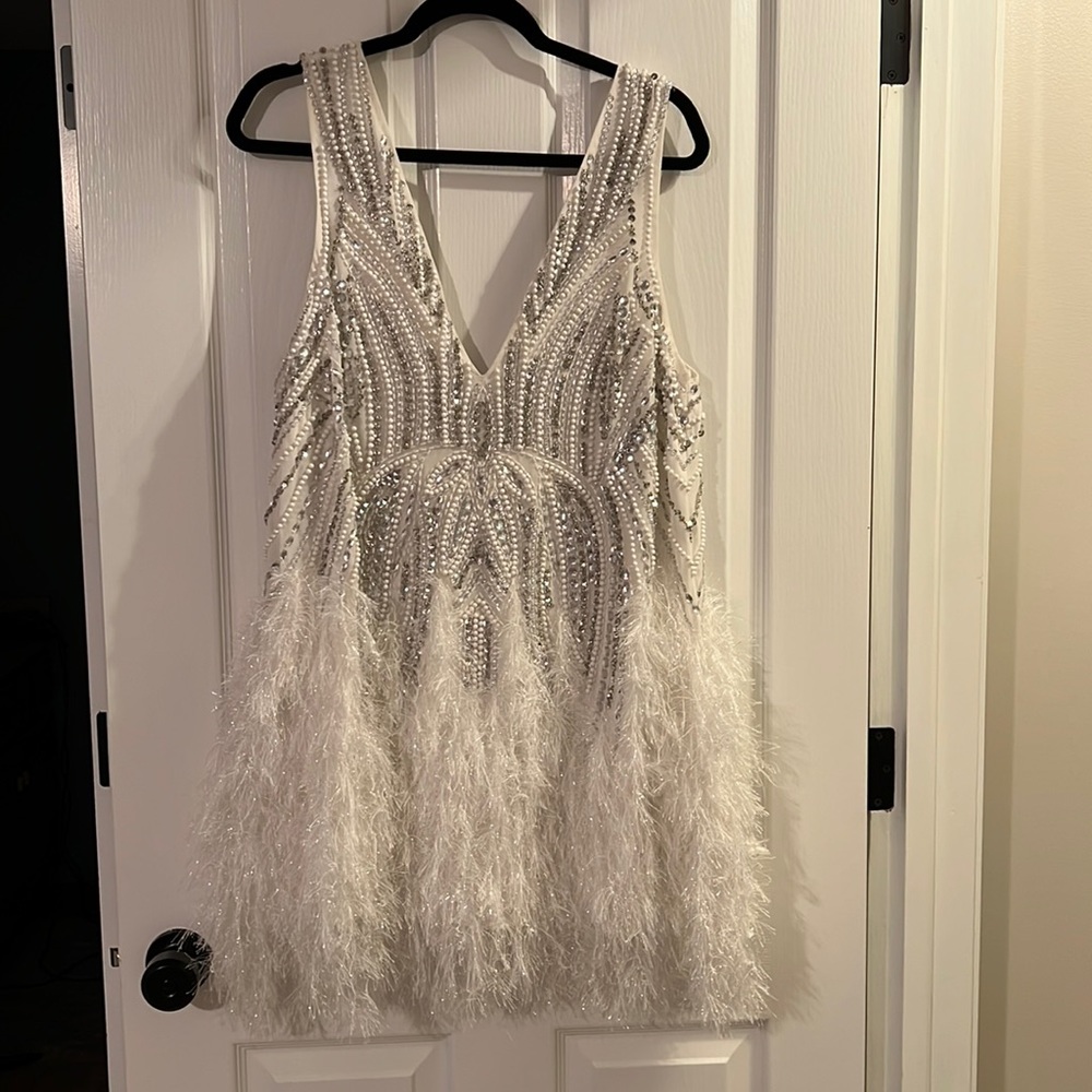 ASOS white bachelorette dress size 10/worn once/ runs large
